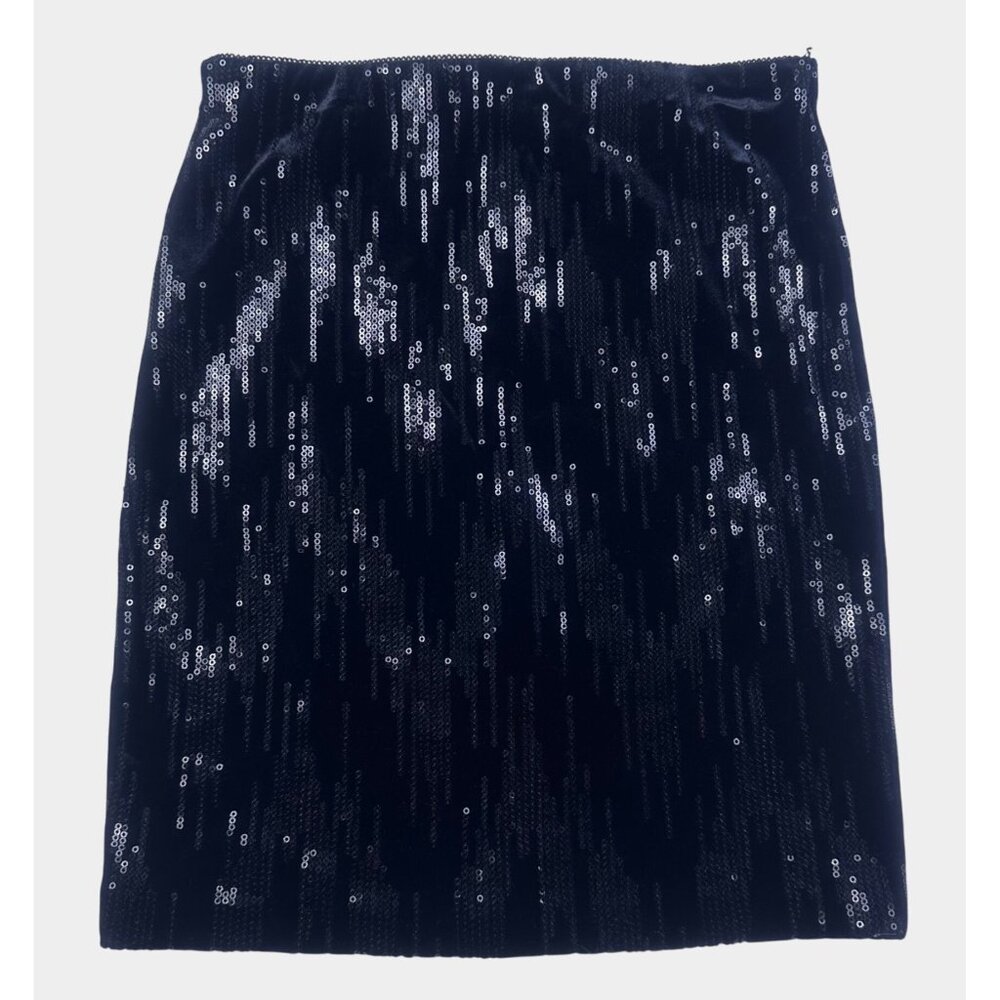 Aqua Black Velvet Sequin Mini Skirt Sz S The Matrix pattern Party Night Out Glam